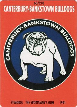 1991 Stimorol NRL #63 Crest - Bulldogs Front